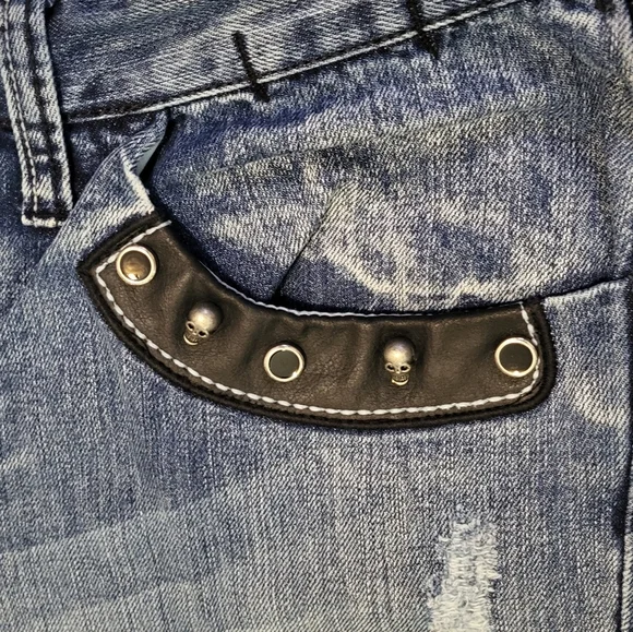 Wooquat 36x32 Men’s Distressed Western Jeans Studded Embroidered Cowboy Bootcut - Picture 5 of 16